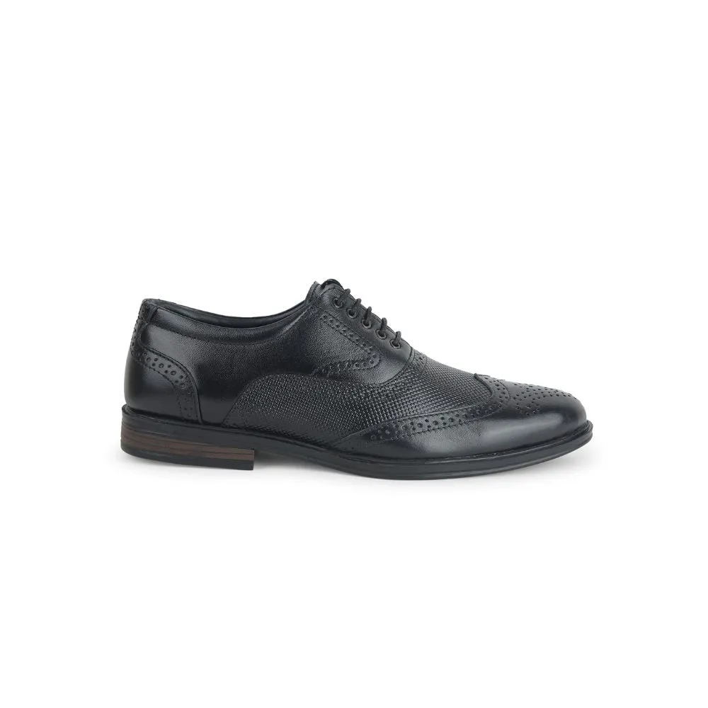 Fortune Formal Black Lacing Brogue Shoes For Men HOL-125E By Liberty Leather Step Style