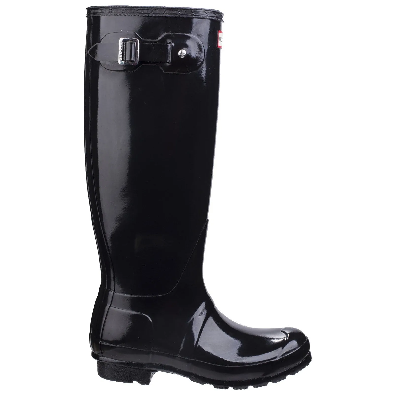 Hunter Womens Original Tall Gloss Wellington Boots Black Breathable Wide fit