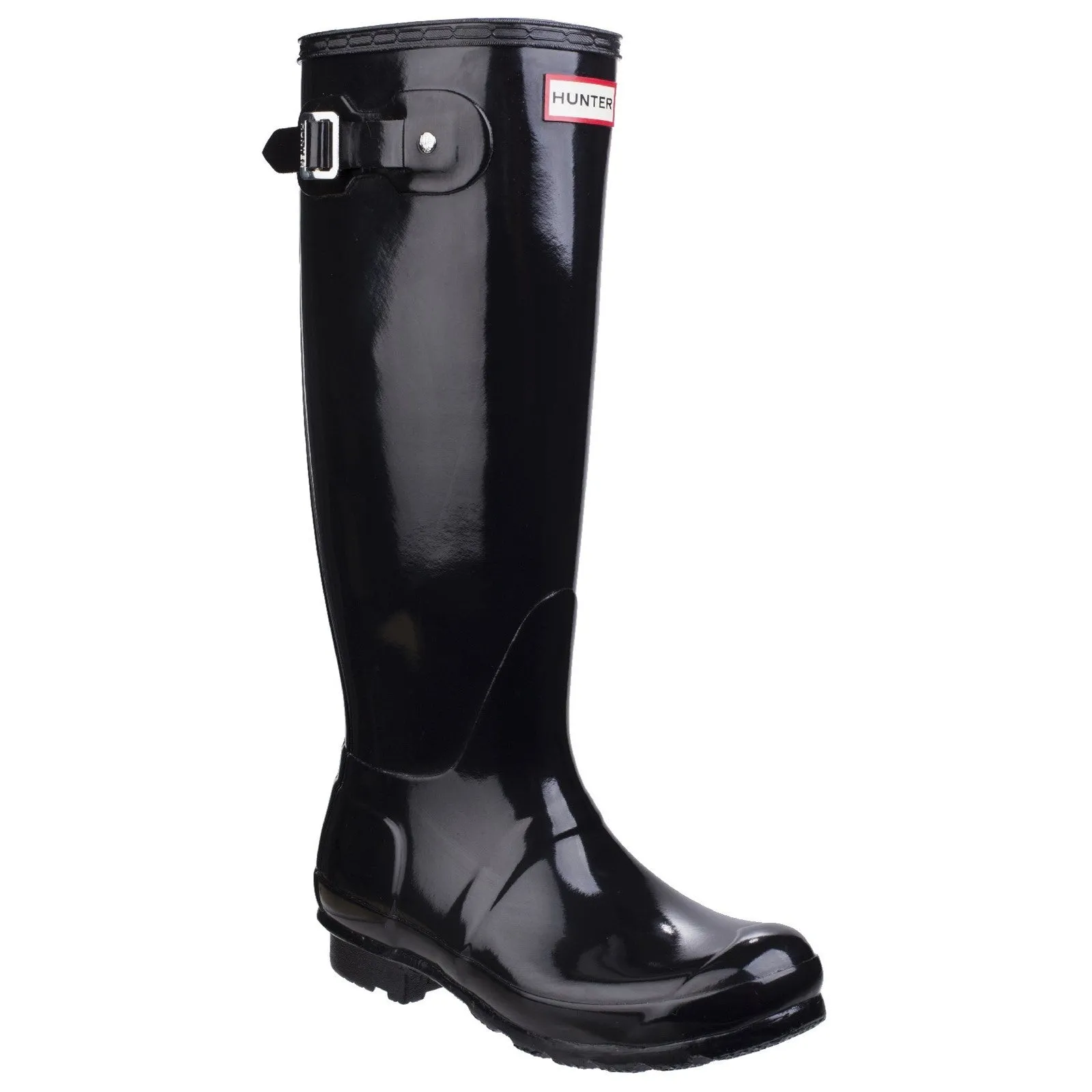 Hunter Womens Original Tall Gloss Wellington Boots Black Quick Step Comfort