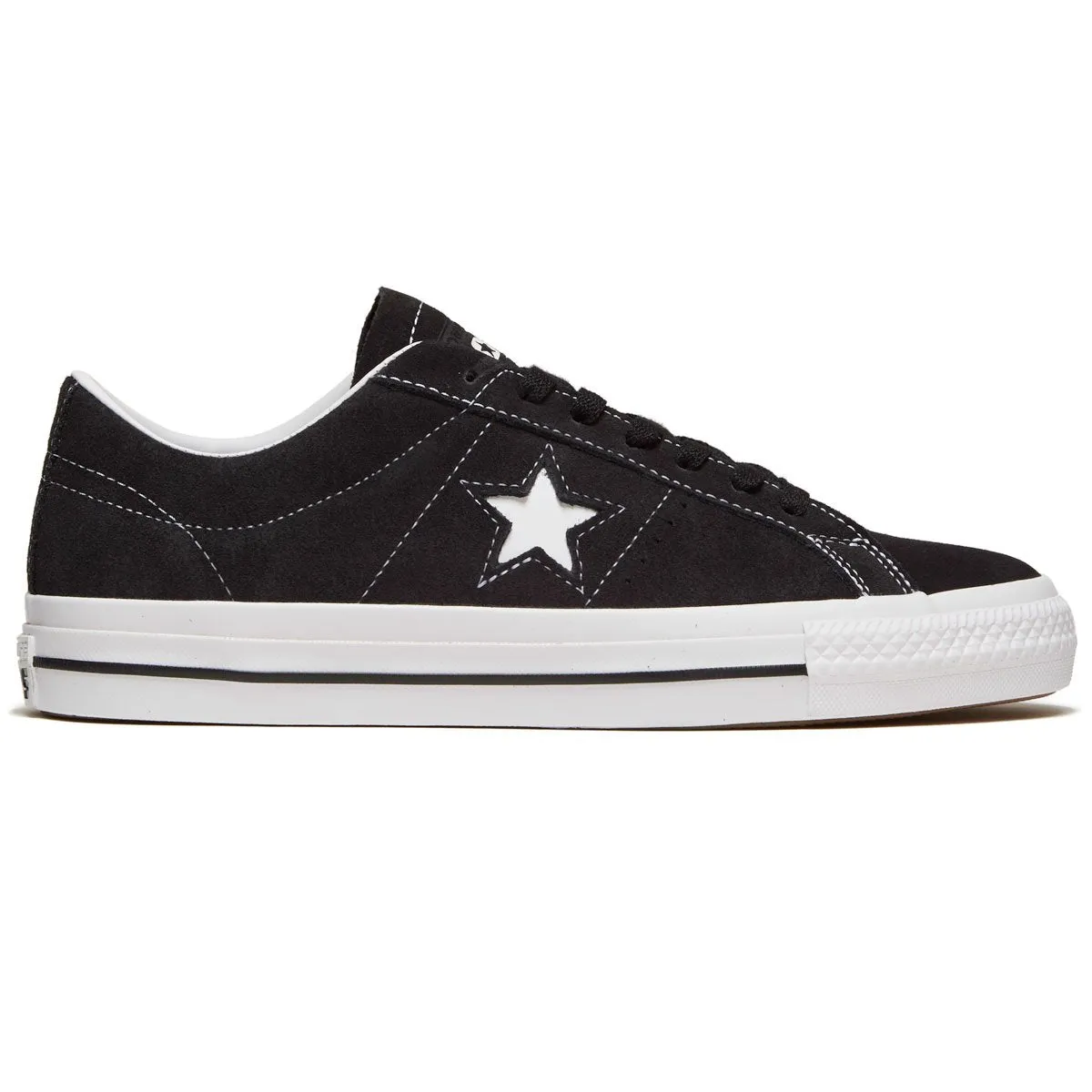 Board Traction Fast Comfort Converse One Star Pro Ox Shoes - Black/Black/White