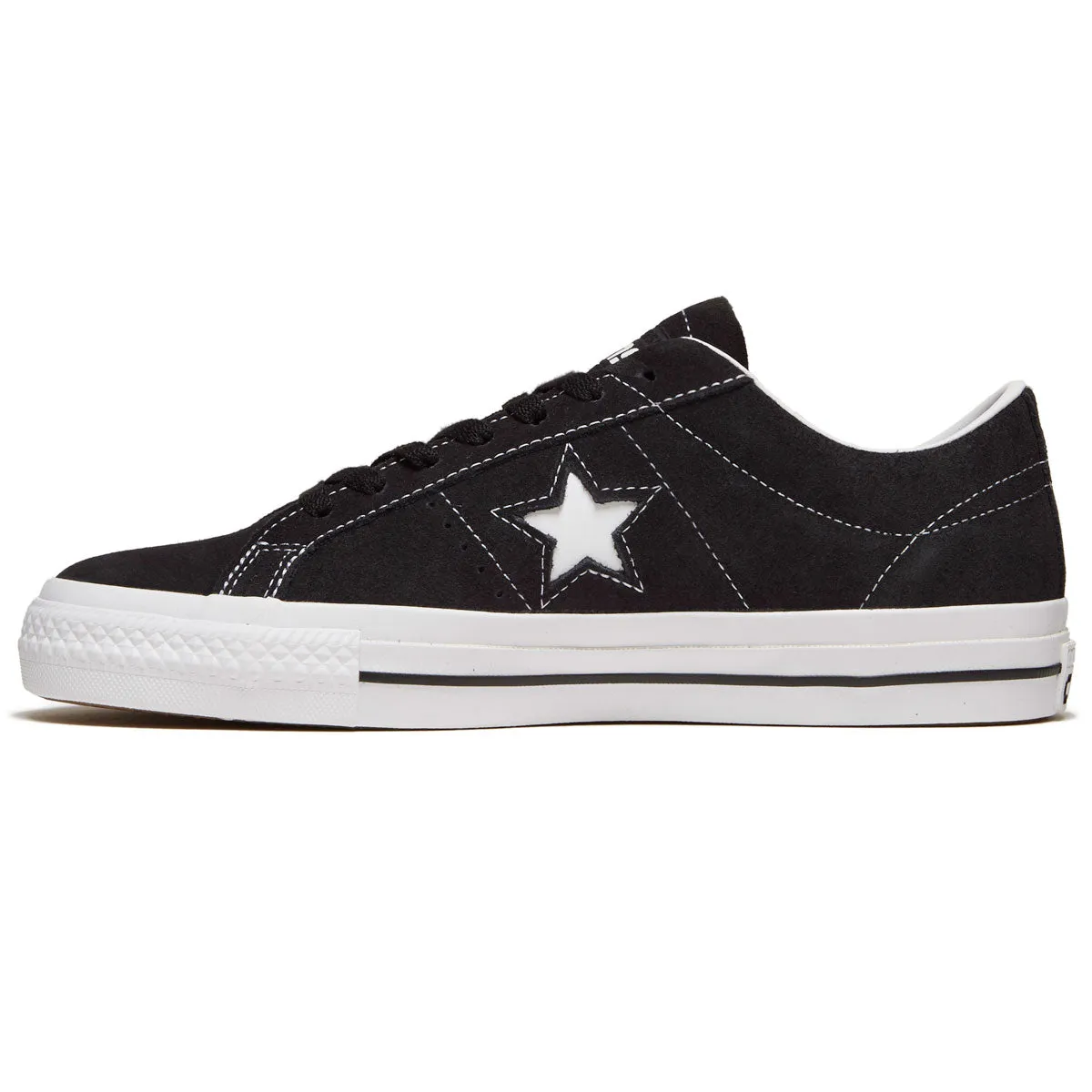 Converse One Star Pro Ox Shoes - Black/Black/White Modern Look Free Motion