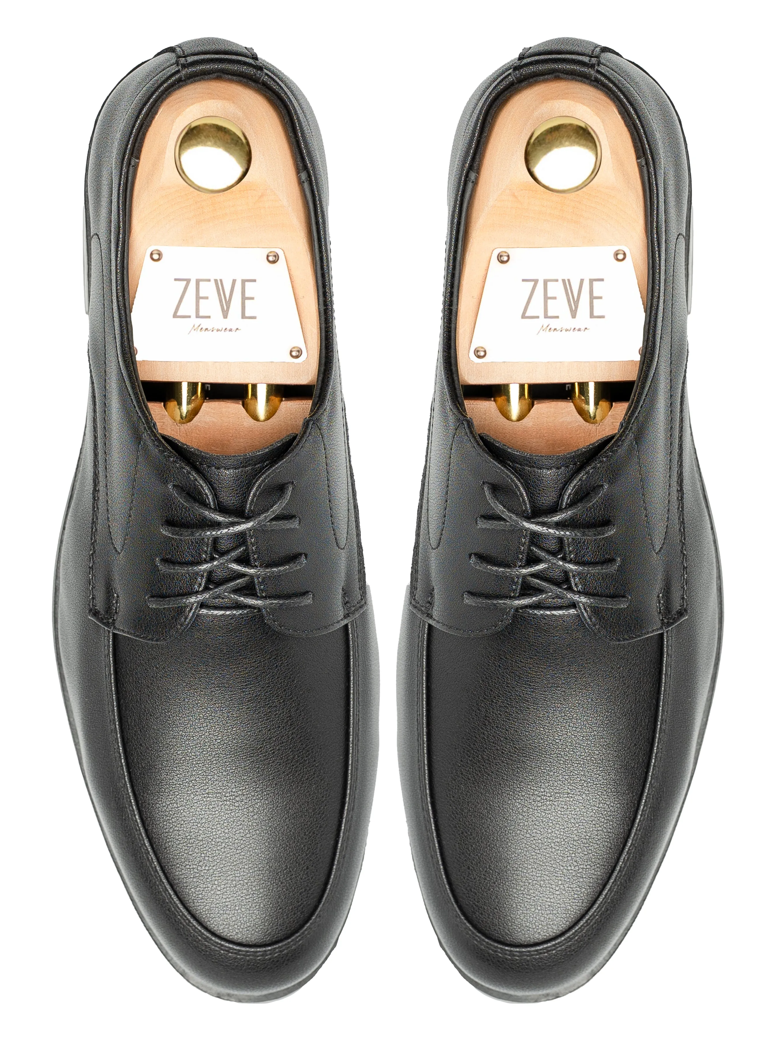 Minimalist Look Velton Derby  - Solid Black Leather