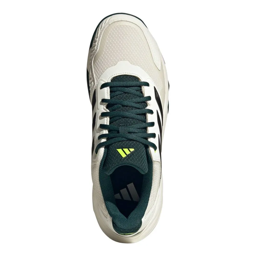 Foot alignment Unisex style adidas CourtJam Control 3 Men's Tennis Shoe (White)