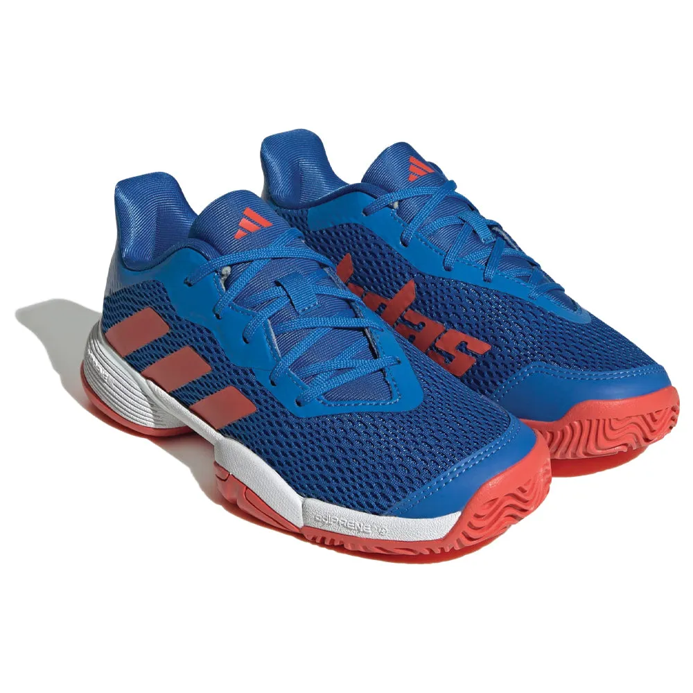 adidas Barricade Tennis Shoes (Junior) - Bright Royal/Bright Red/Cloud White All weather No Slip