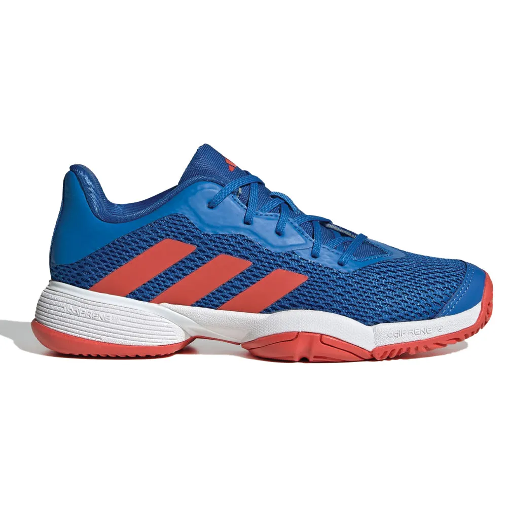 adidas Barricade Tennis Shoes (Junior) - Bright Royal/Bright Red/Cloud White Comfort Walk Supportive Fit