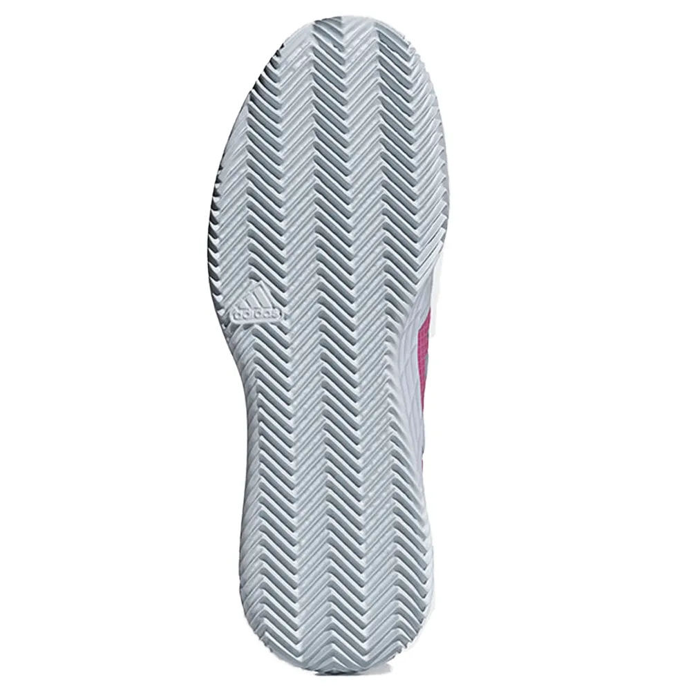 Firm Sole Comfort Walk Adidas Ubersonic 4.1 Clay Court Tennis Shoes (Mens) - Halo Blue/Dark Blue/Team Shock Pink 2