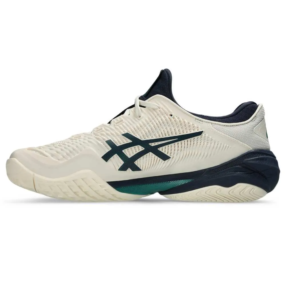 Walking Asics Court FF 3 Men's Tennis Shoe (Cream/Jasper Green)