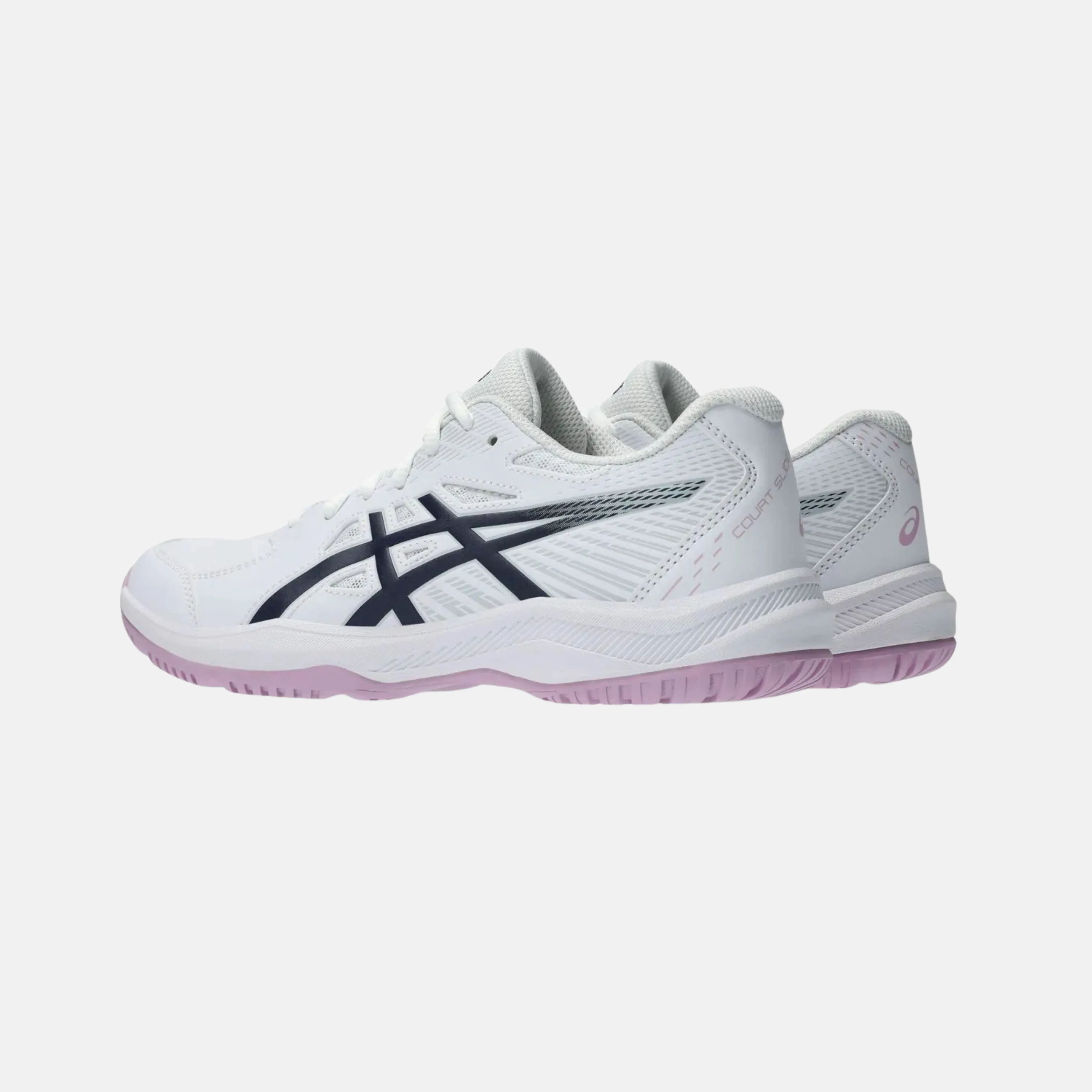 Sweat Free Non Slip ASICS Court Slide 4 Women's Tennis Shoes ?C White/Indigo Fog