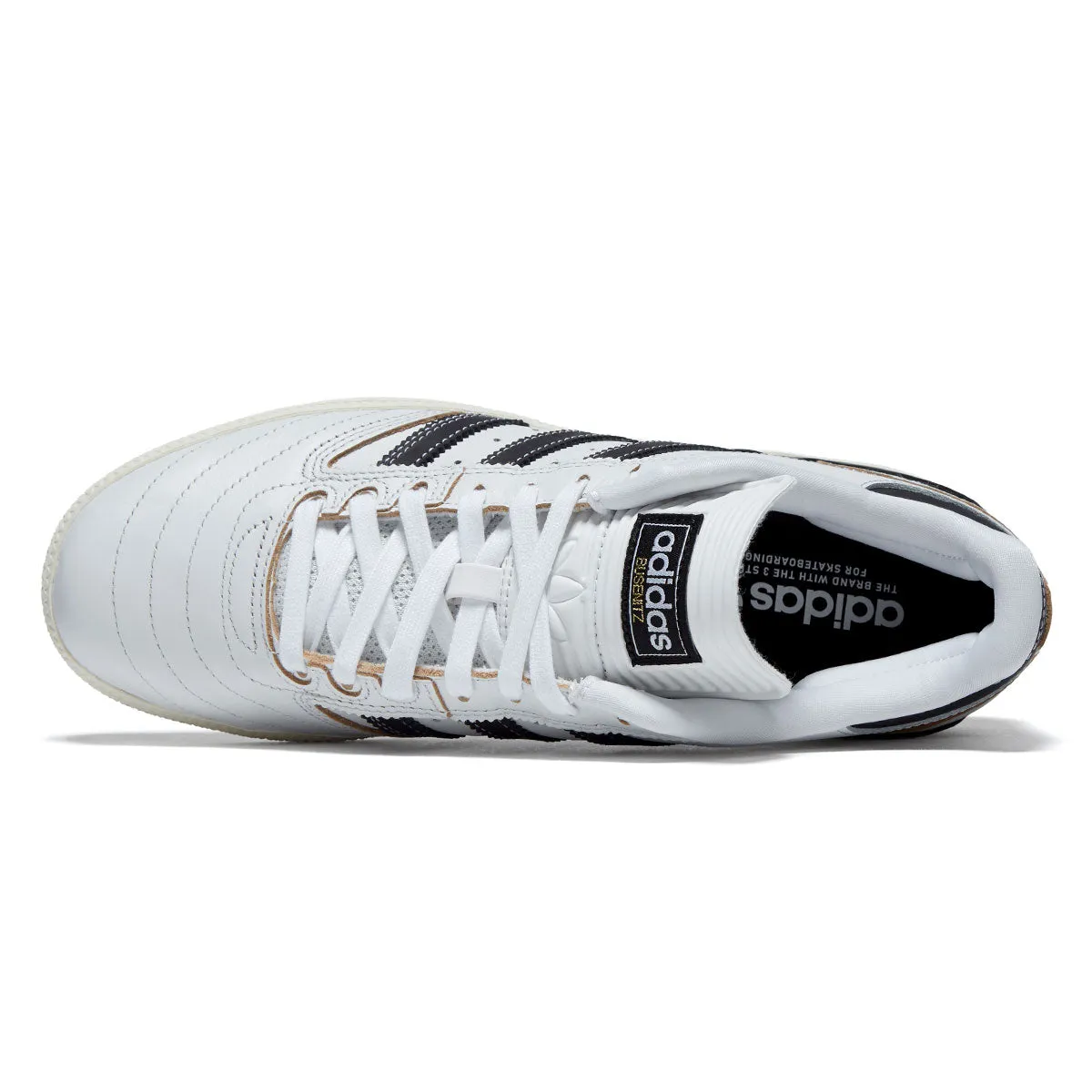 Athletic Adidas Busenitz Shoes - Crystal White/Core Black/Off White