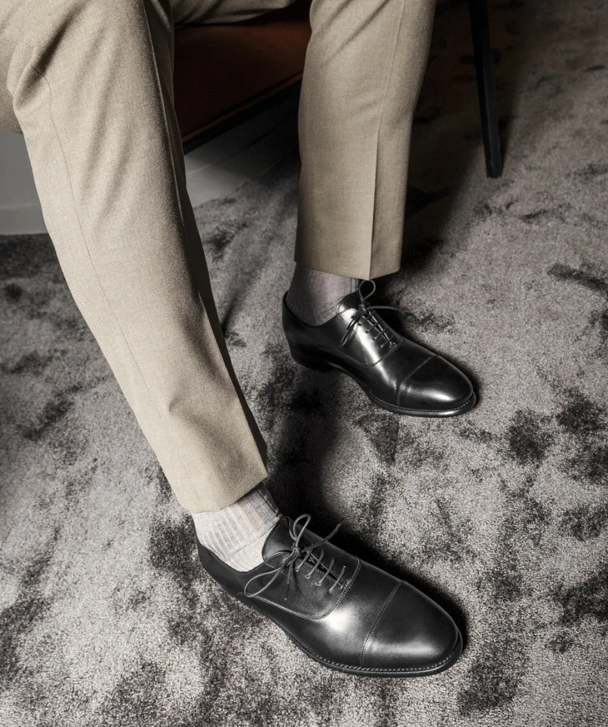 Richelieu OXFORD Noir Heel Safe Canvas Cool