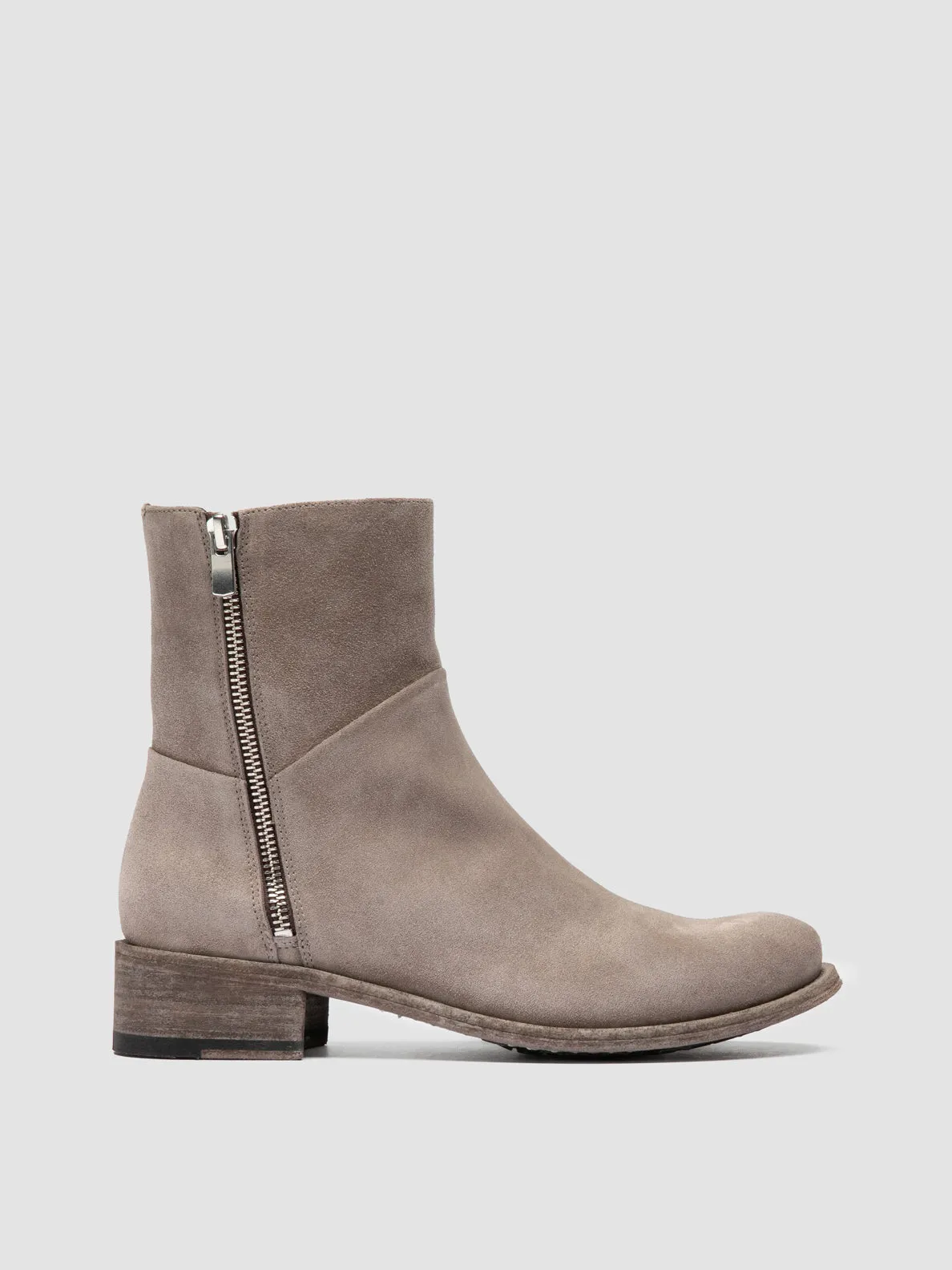 LISON 066 - Grey Suede Zipped Boots Versatile