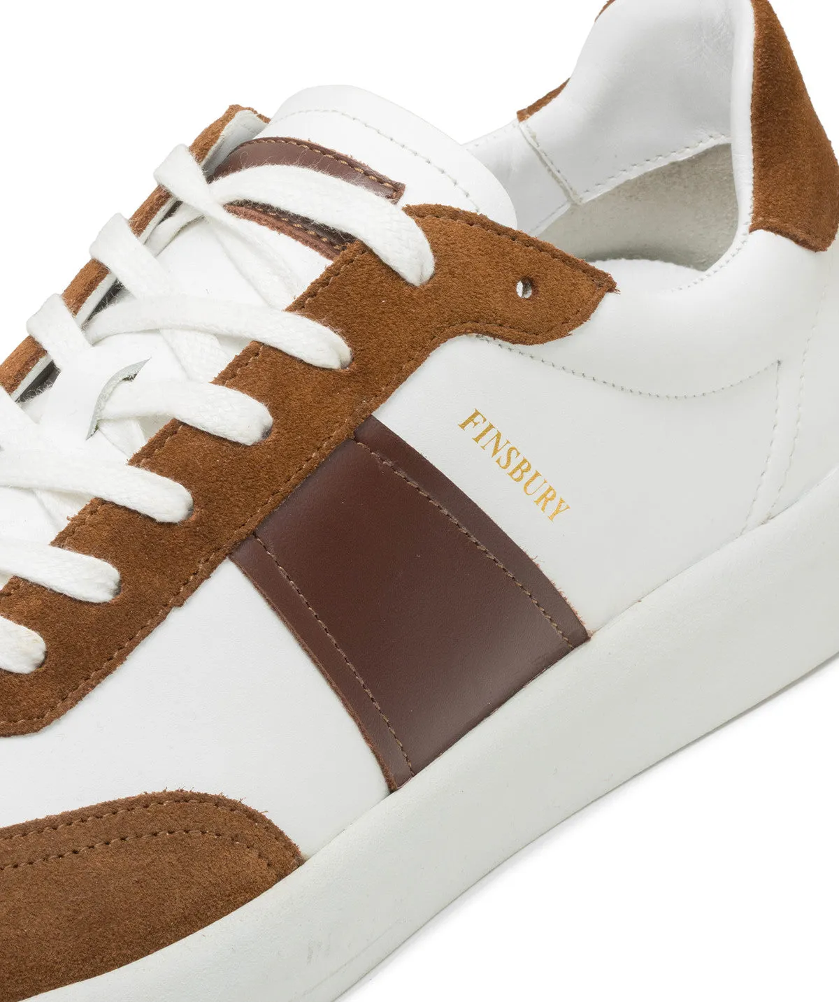 Sneakers LEO Blanc et Marron Street Glow Durable Fabric