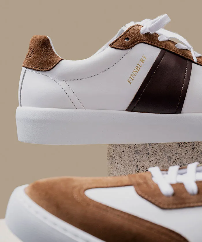 Smooth Soles Rubber Outsole Sneakers LEO Blanc et Marron