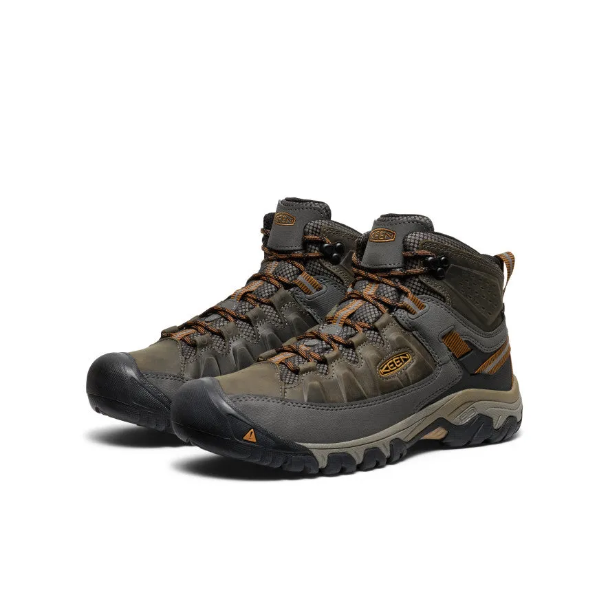 Men's Targhee III Waterproof Mid Wide  |  Black Olive/Golden Brown Shock Absorbing Trail Stamina