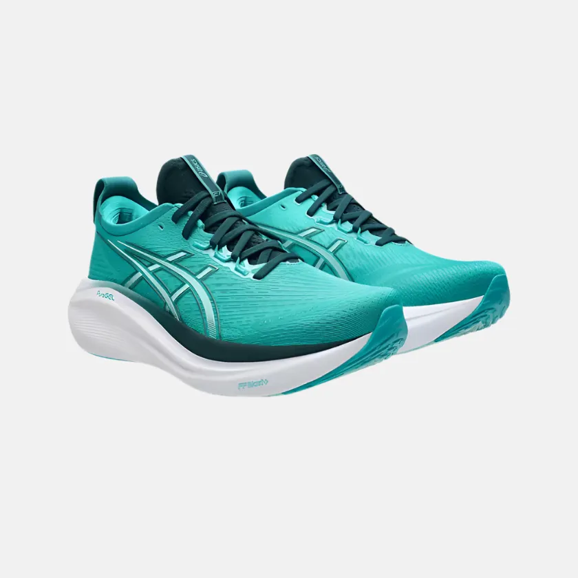 minimalist - style shoes Asics GEL-NIMBUS 27 Men's Running Shoes -Wave Teal/Saxon Green