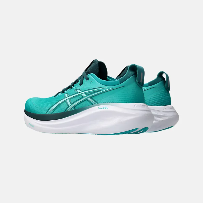 padded - tongue running in a spinning studio shoes Asics GEL-NIMBUS 27 Men's Running Shoes -Wave Teal/Saxon Green