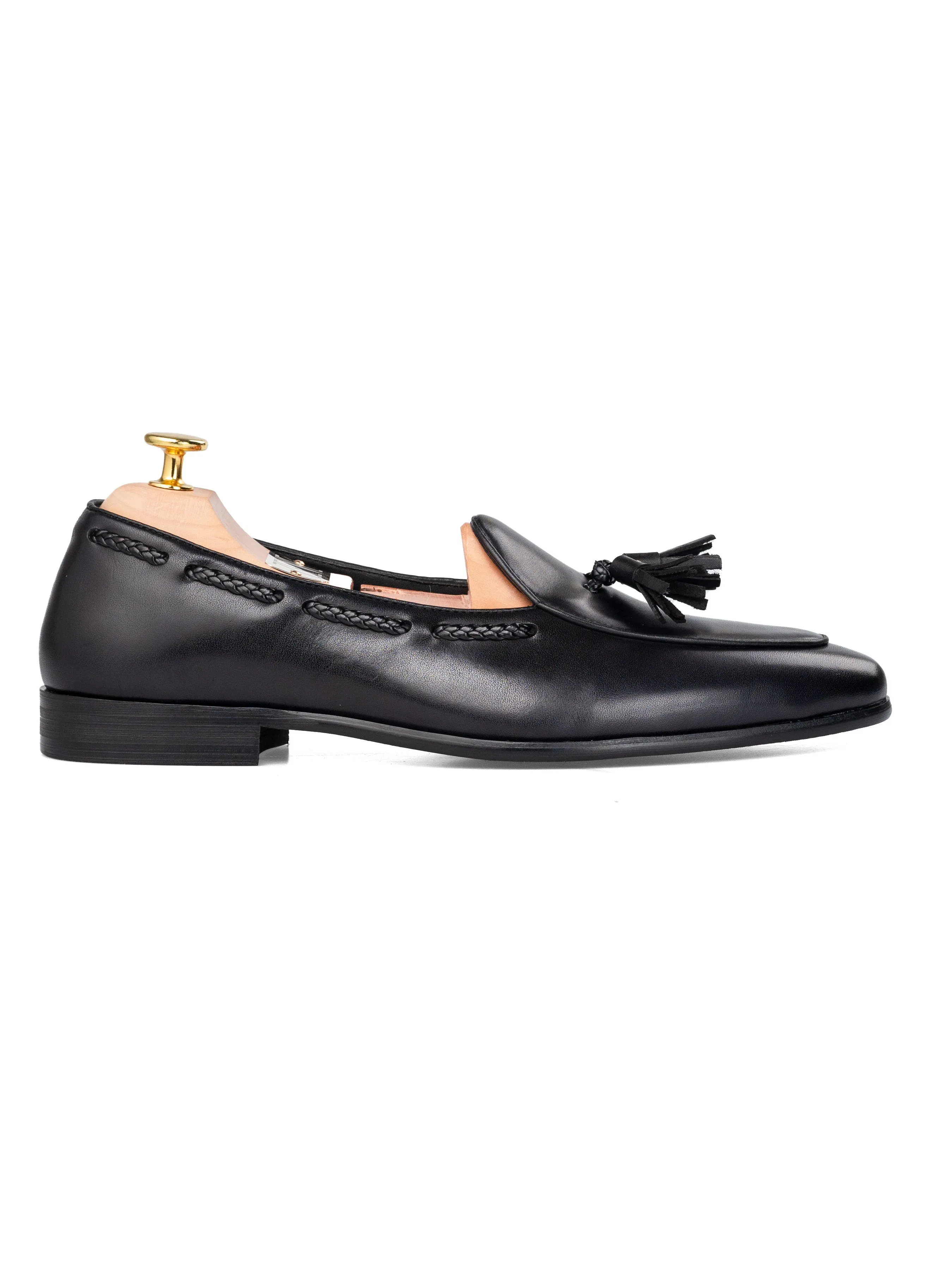 City Explorer Noel Belgian Loafer Tassel - Solid Black