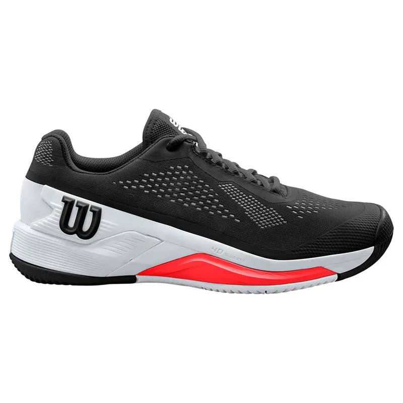 School Style Wilson Men's Rush Pro 4.0 Tennis Shoes Black White