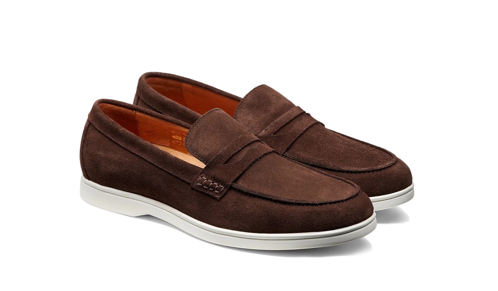Shock Absorbing Santiago - Coffee Suede White Sole