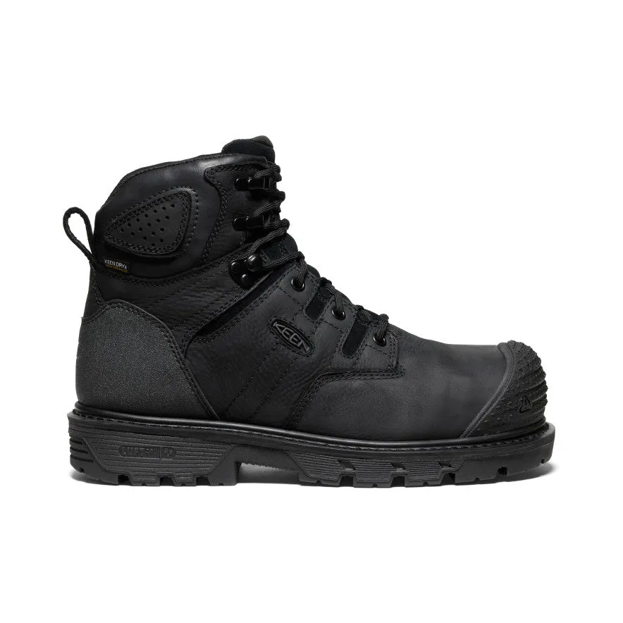 Travel Comfort Durable Comfort Men's Camden 6" Waterproof Boot (Carbon Toe)  |  Black/Black