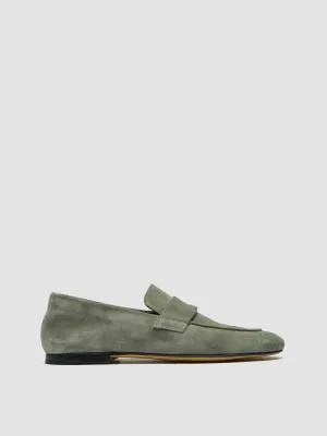 BLAIR 001 - Green Suede Loafers Office Casual Elegant Comfort