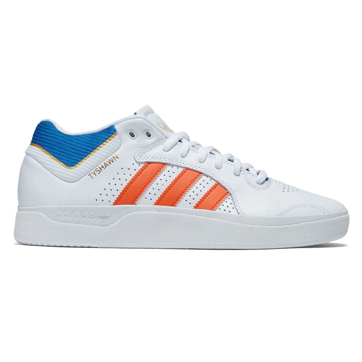 Breathable Fit Fast Ride Fit Adidas Tyshawn Shoes - Ftwr White/Orange/Bluebird