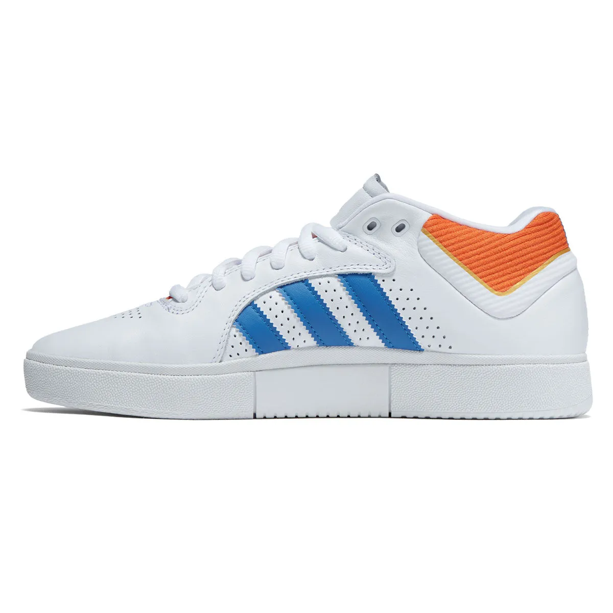 Snug fit Adidas Tyshawn Shoes - Ftwr White/Orange/Bluebird