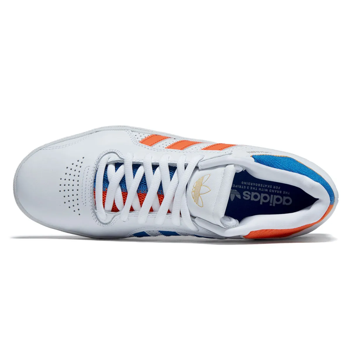 waterproof Comfortable Breathability Adidas Tyshawn Shoes - Ftwr White/Orange/Bluebird