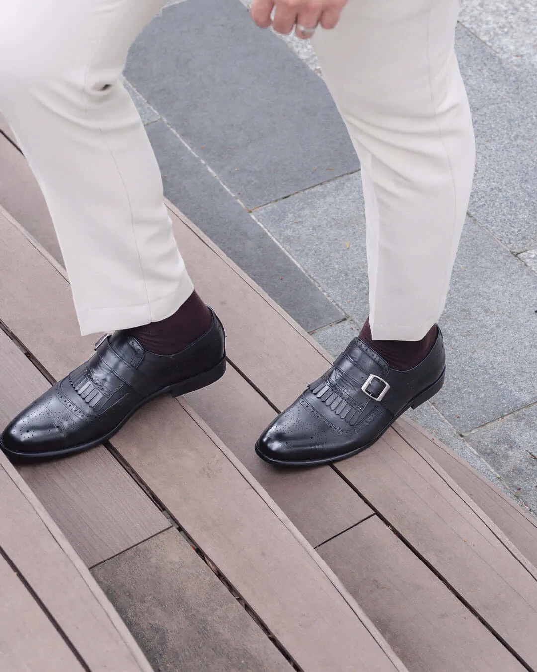 Jean Single Monk Strap - Solid Black Quick Fit Icon Look