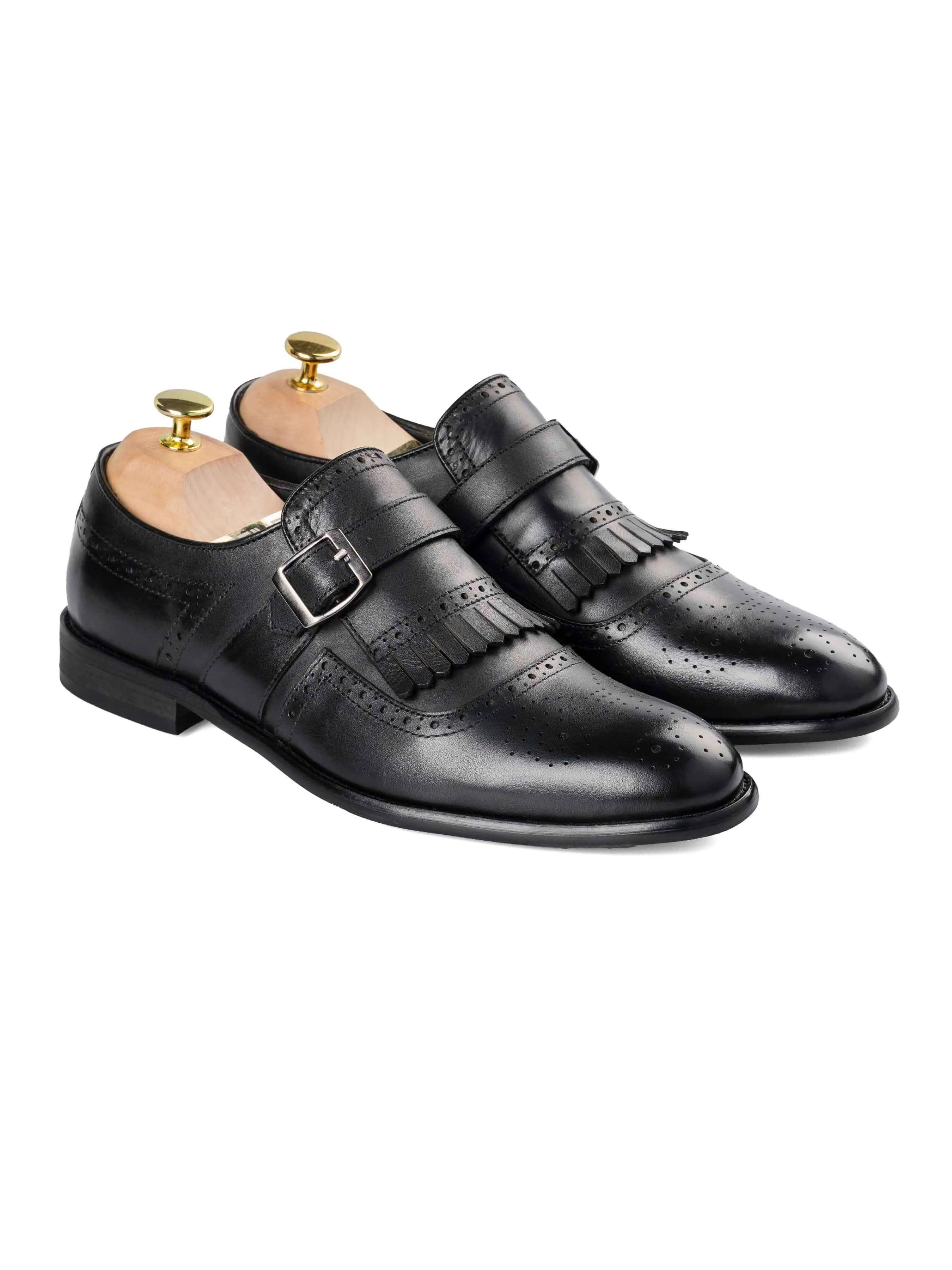 Icon Shade Gloss Line Jean Single Monk Strap - Solid Black
