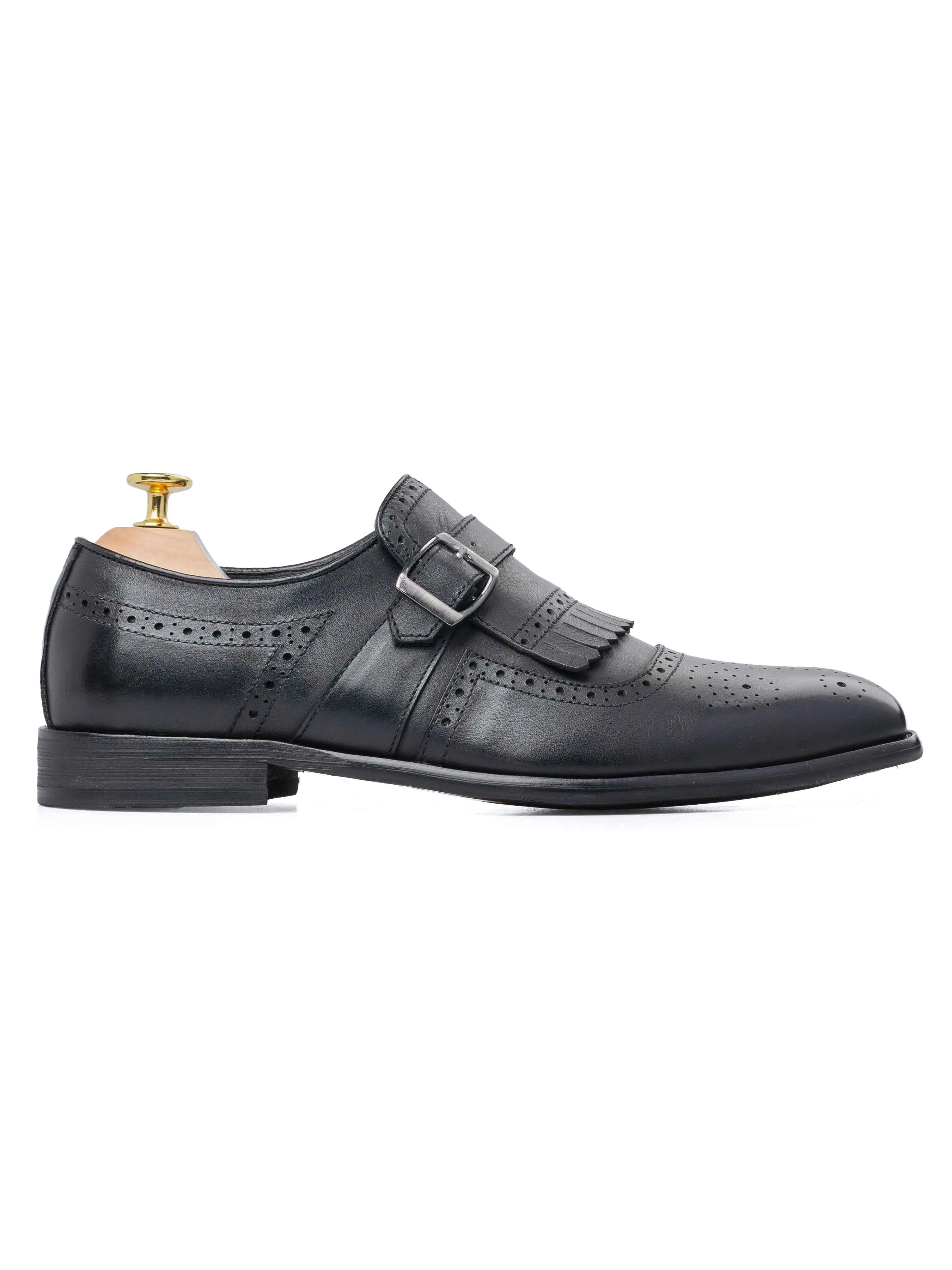 Jean Single Monk Strap - Solid Black Anti Skid Heritage Line