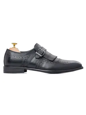 Jean Single Monk Strap - Solid Black Anti Skid Heritage Line