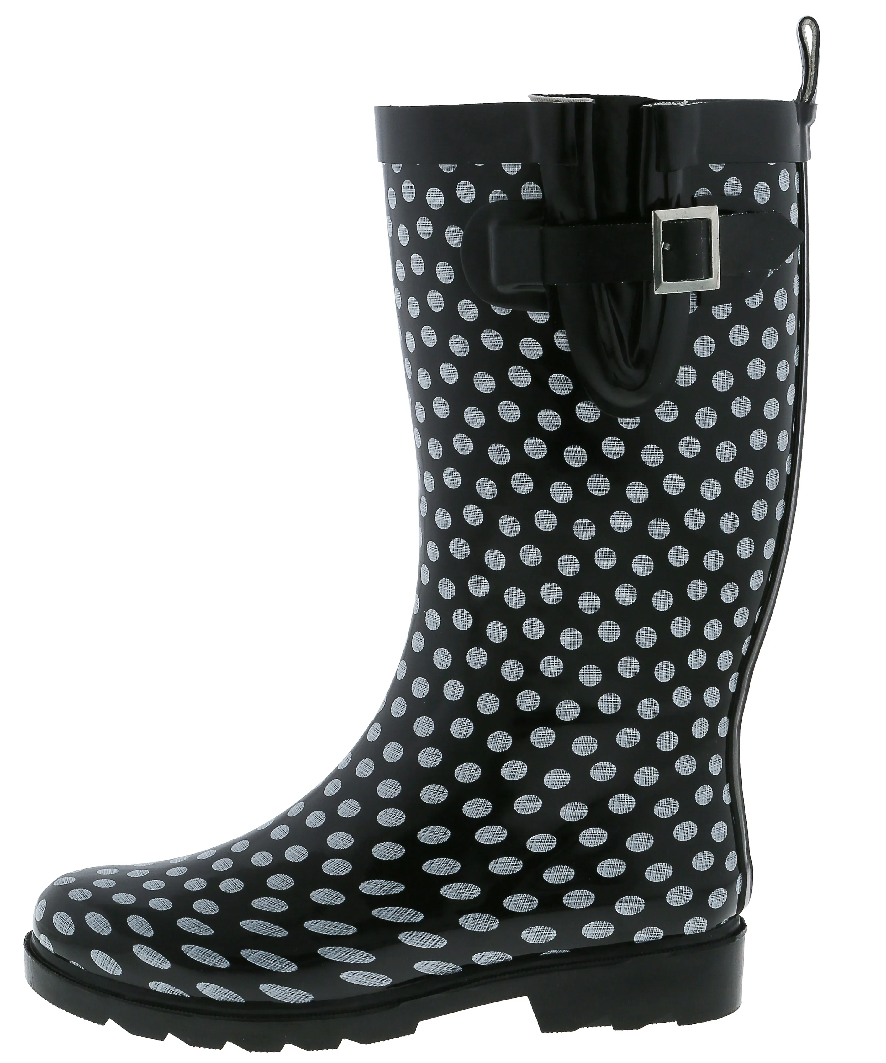 Cold Days Ladies Dots Tall Rubber Rain Boot