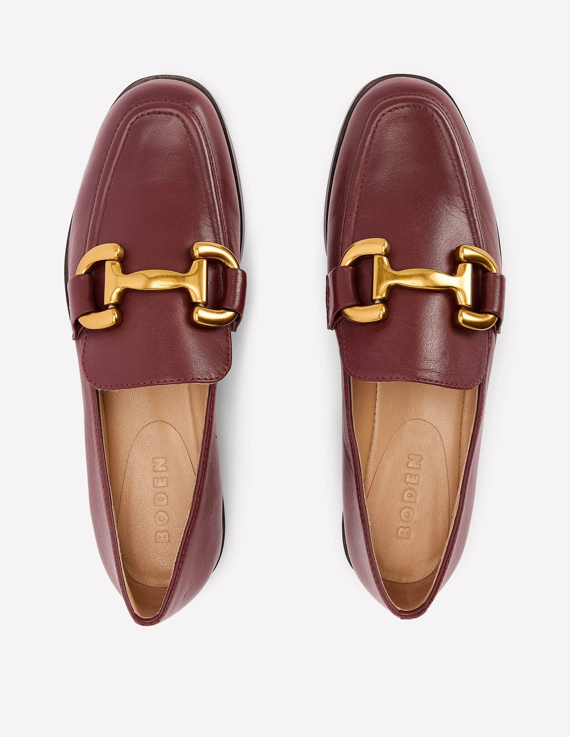 Trendy Walk Weekend Outings Iris Snaffle Loafers-Oxblood