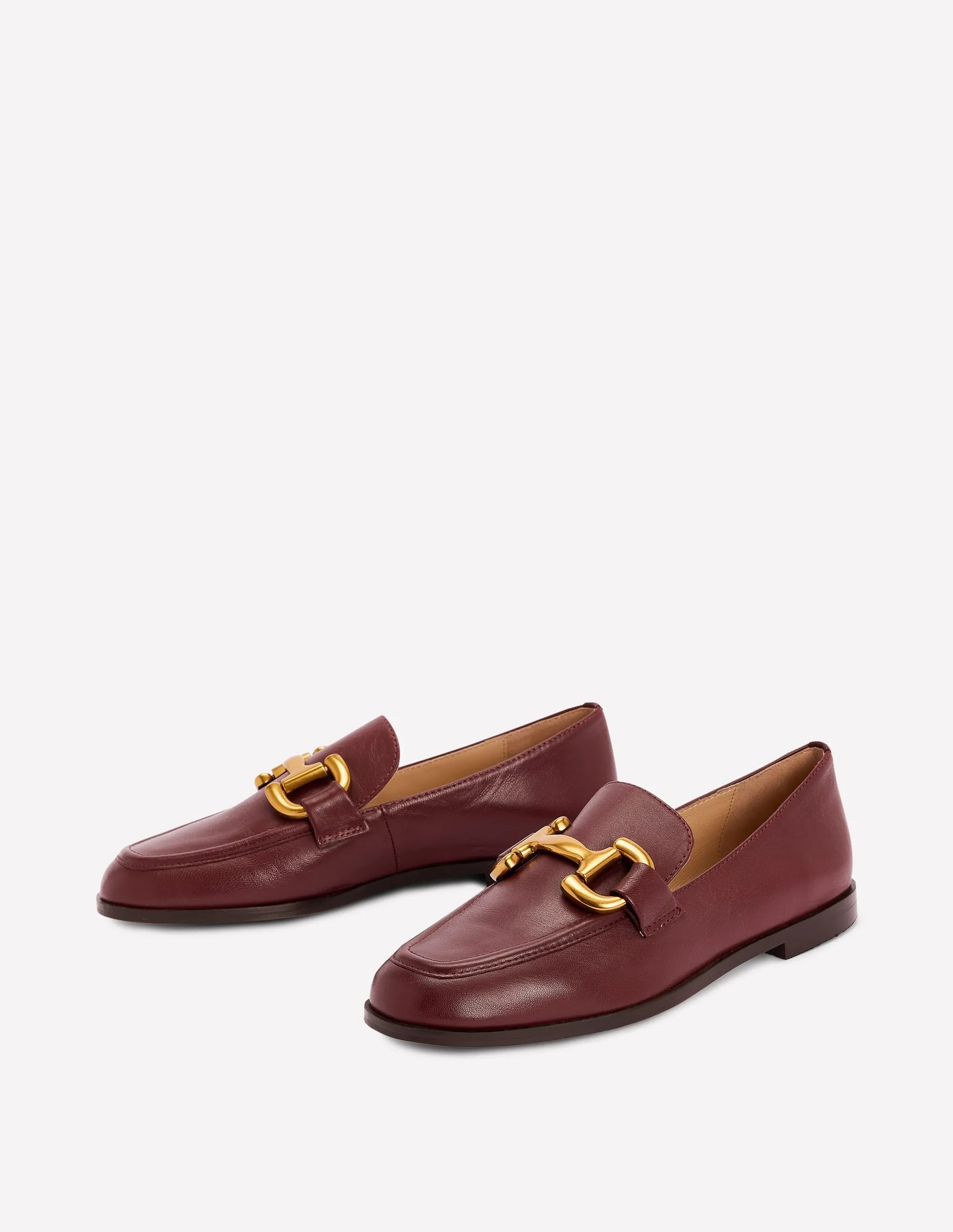 Mesh Long Step Iris Snaffle Loafers-Oxblood