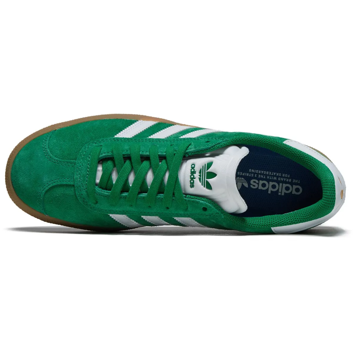 Adidas Gazelle ADV Shoes - Green/Ftwr White/Gold Metallic Quick Step Skateboarding Fit