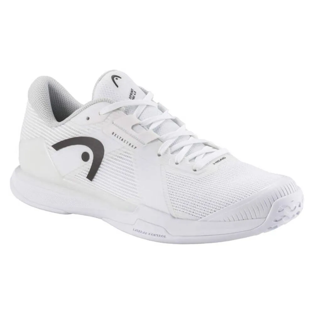 Head Sprint Pro 4.0 Men's Tennis Shoe (White/Black) Quick lacing