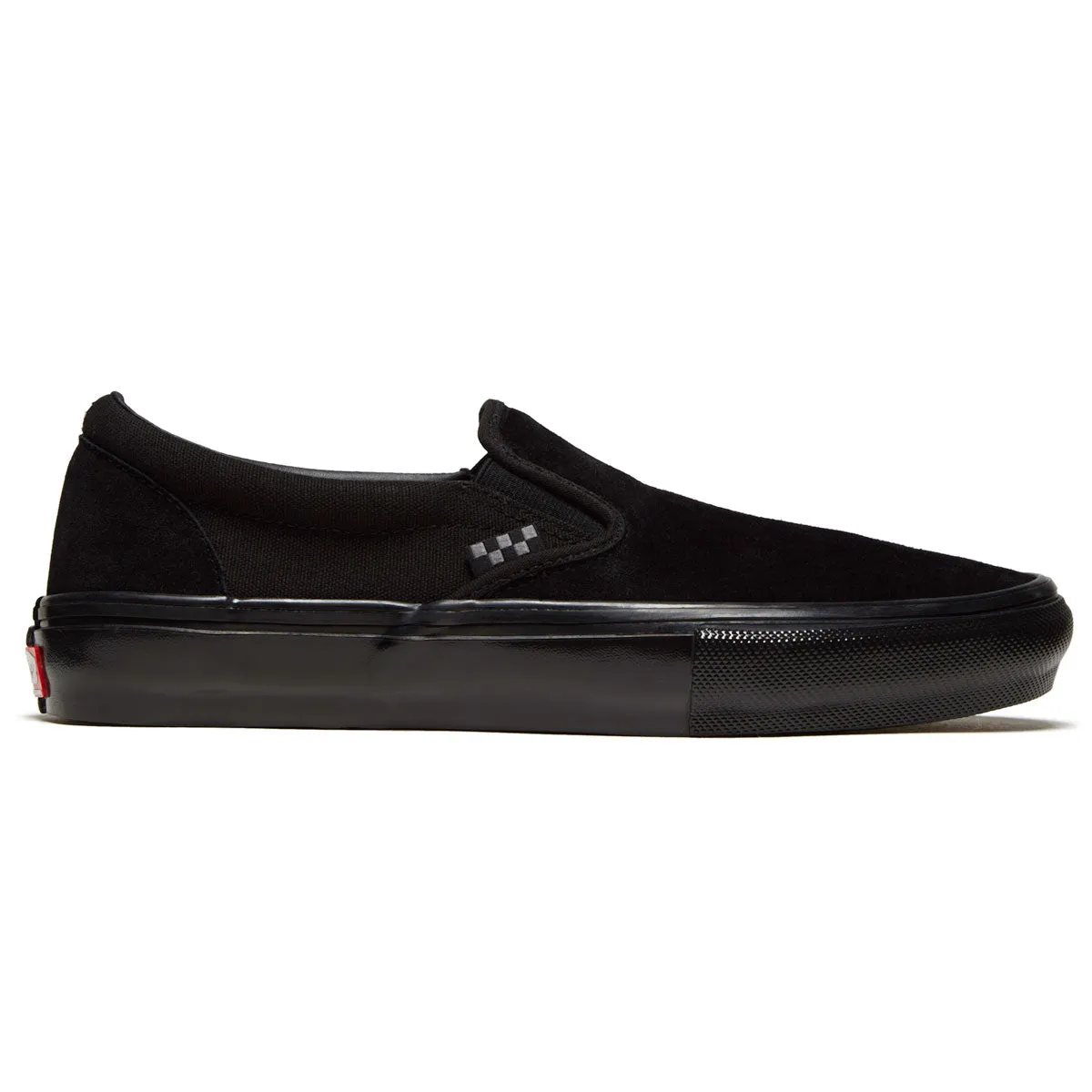 Stable Heel Pro Action Ready Vans Skate Slip-on Shoes - Black/Black