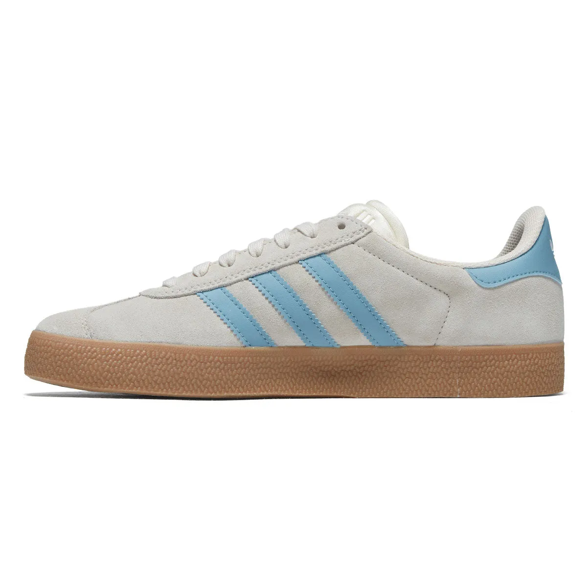 Adidas Gazelle ADV Shoes - Wonder White/Preloved Blue/Gum Reinforced heel Ultimate Flex