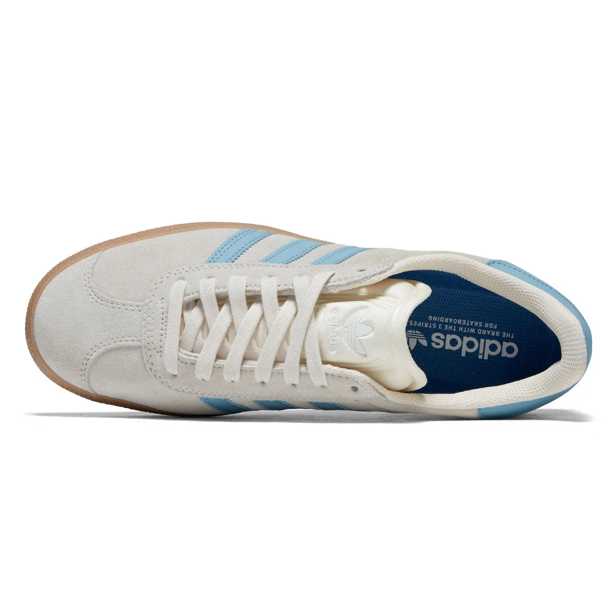 Ultra Light Walk Non Marking Soles Adidas Gazelle ADV Shoes - Wonder White/Preloved Blue/Gum