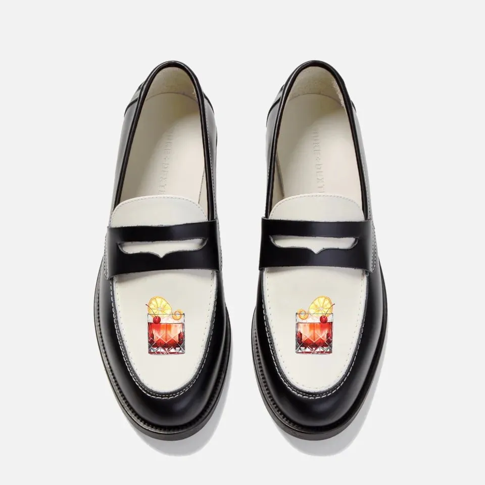Hand-Painted Motif Penny Loafer - Men's Dad Pick Power Flow