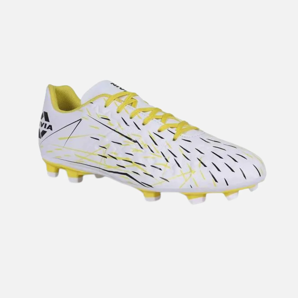 Nivia Spear Men's Football Studs -White/Yellow Defensive Tactics