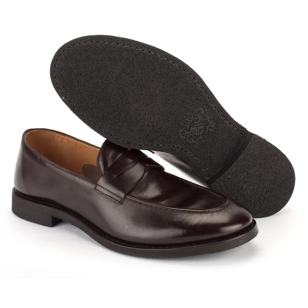 Slip-On Ease Practical Slip-on Shoes XAVIER 53022<br> Mahogany loafers