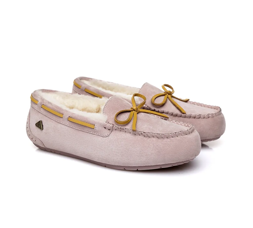 Effortless Motion EVERAU? UGG Slippers Women Sheepskin Wool Bow Casual Miracle Moccasins