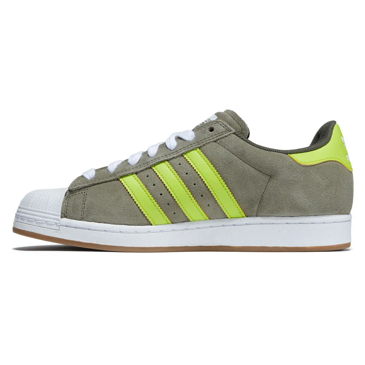 Adidas Superstar ADV Shoes - Olive Strata/Yellow/Gold Metallic Leather Comfort Cushioning System