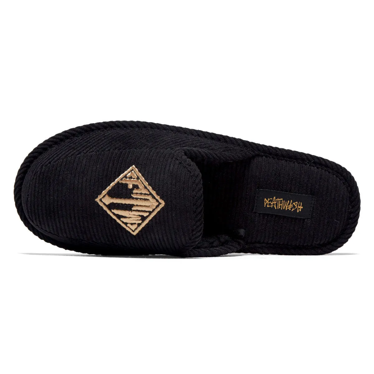 On The Move Deathwish FTW House Slippers Shoes - Black