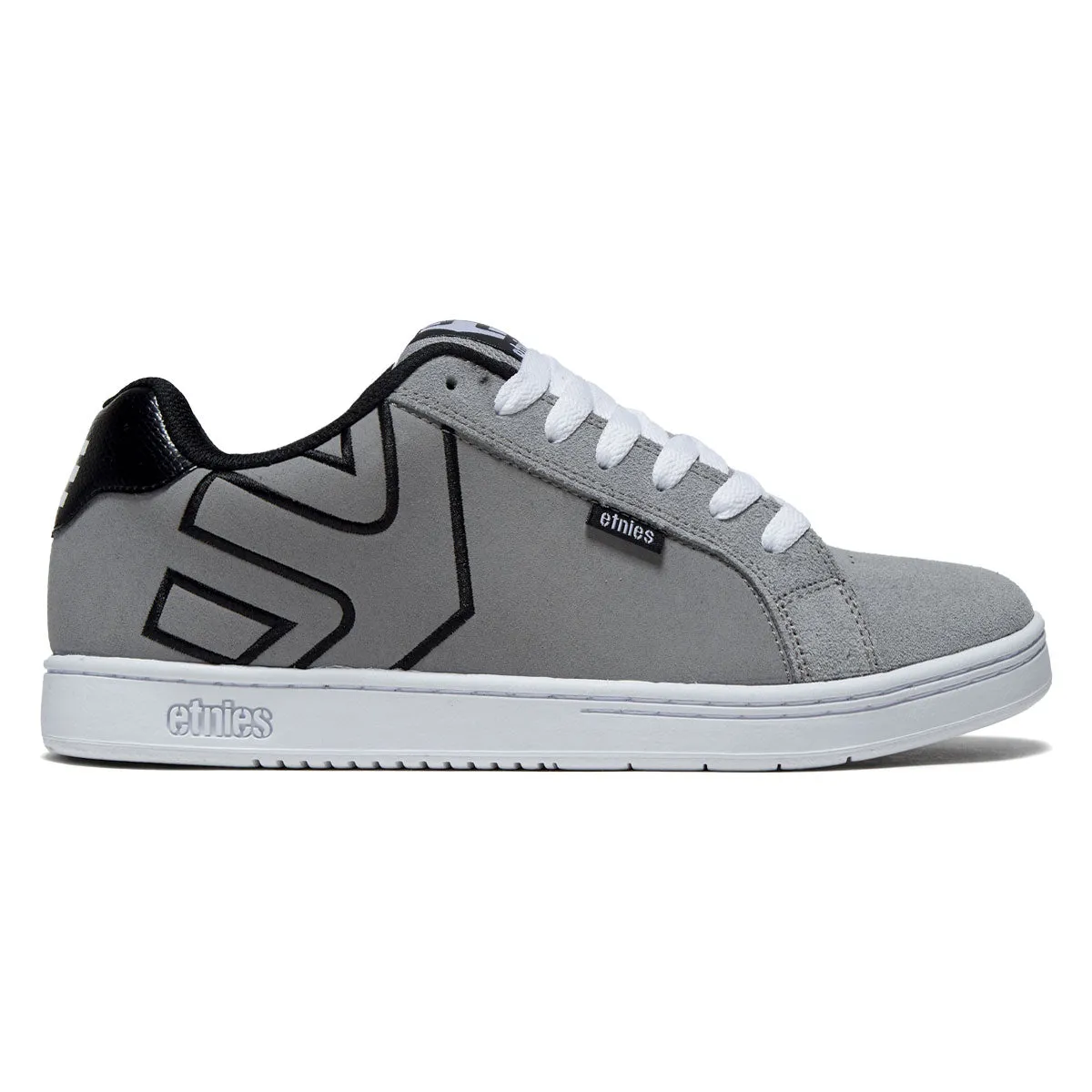 Etnies Fader Shoes - Light Grey/Black Durable Leather Board Action Fit