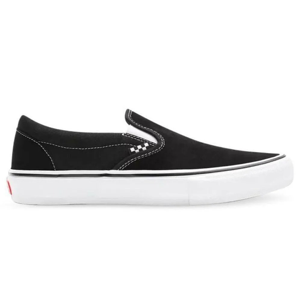 Vans - Skate Slip On Shoes Black/White Reinforced Footwear