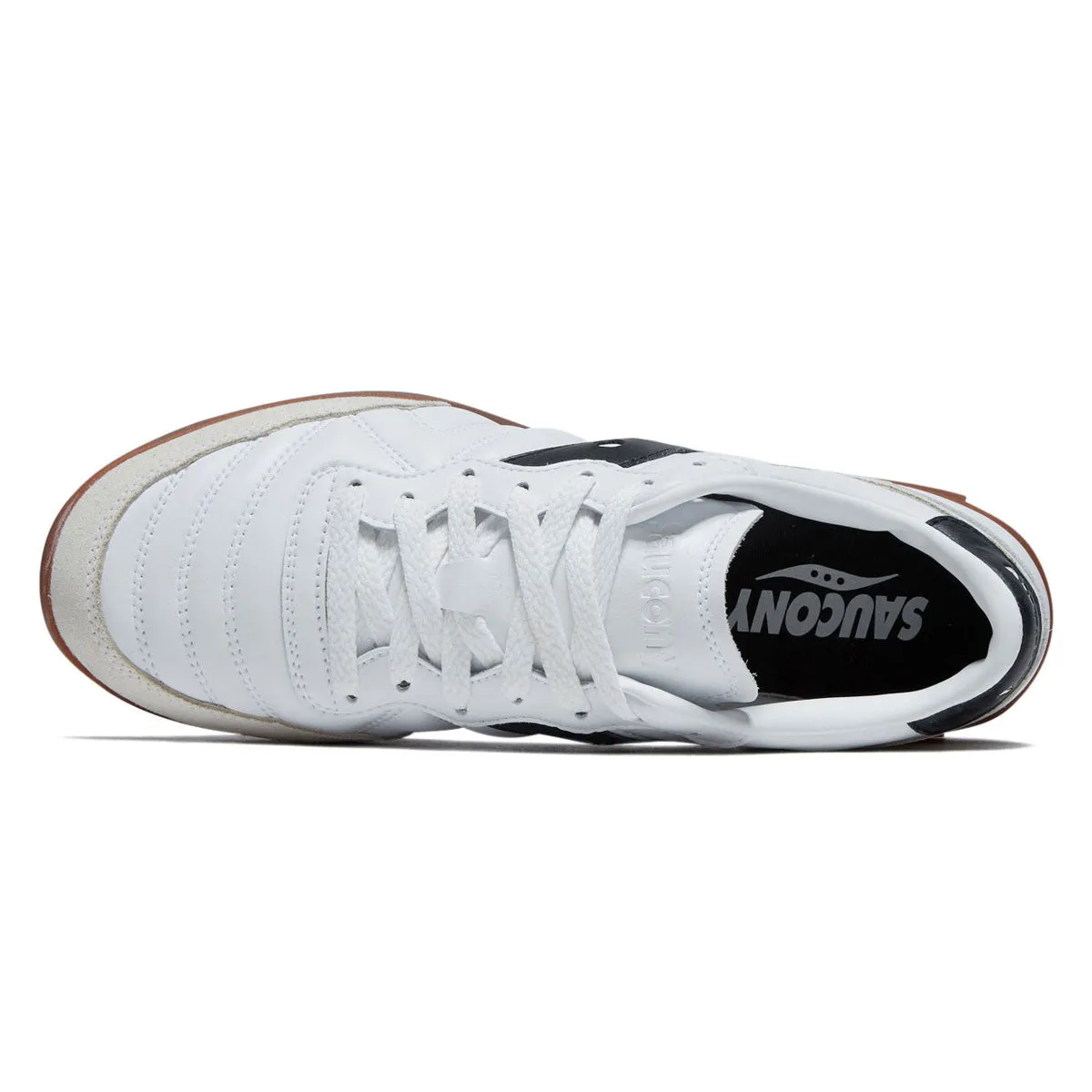 Comfortable Cushion Saucony 586i Leather Shoes - White/Black