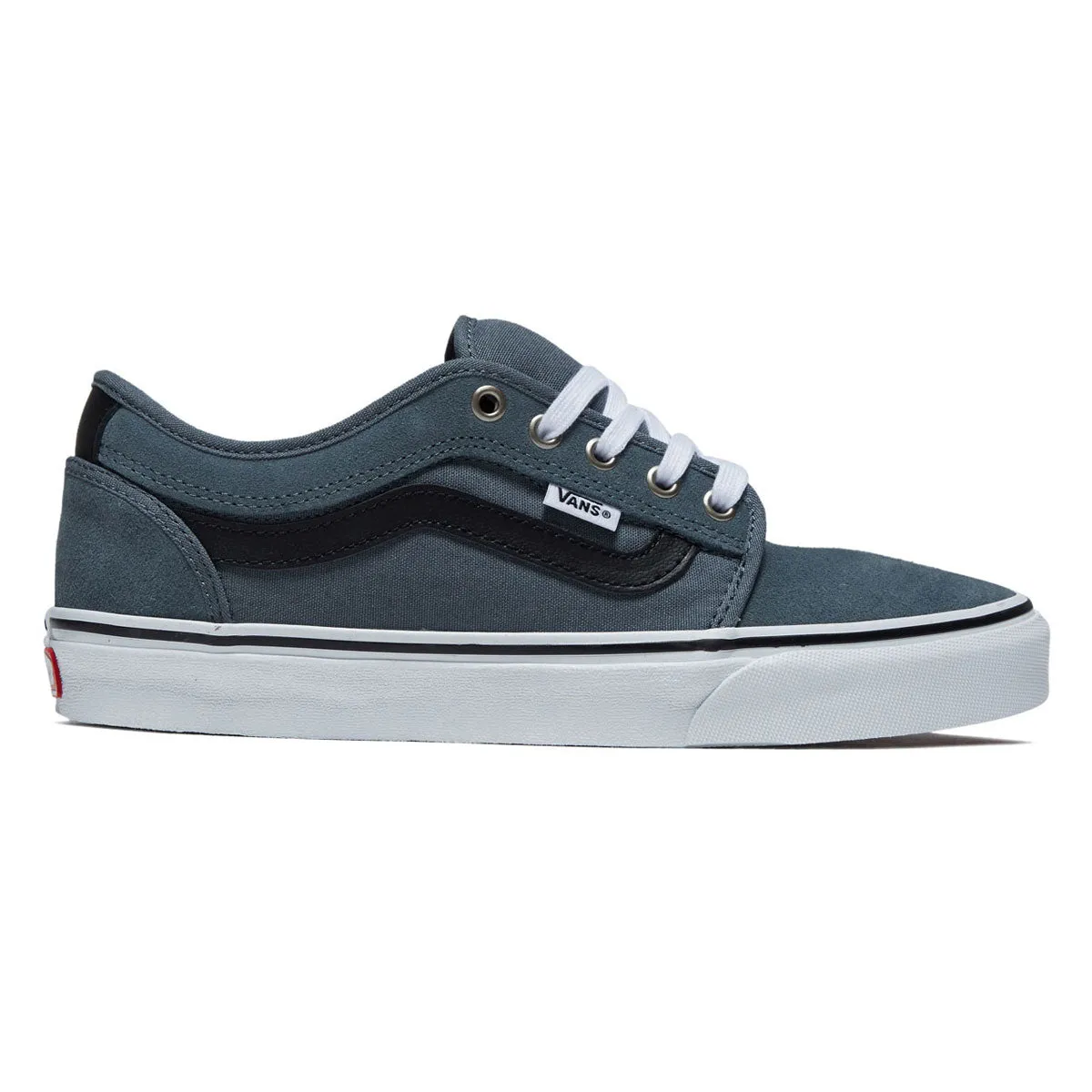 Comfortable Footbed Vans Skate Chukka Low Sidestripe Shoes - Black/Slate Blue